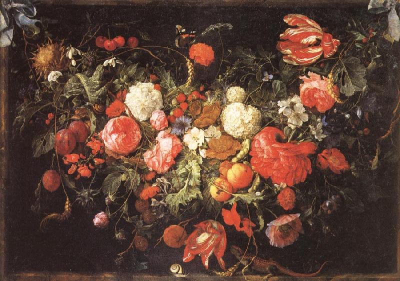 Jan Davidsz. de Heem A Festoon of Flowers and Fruit Germany oil painting art